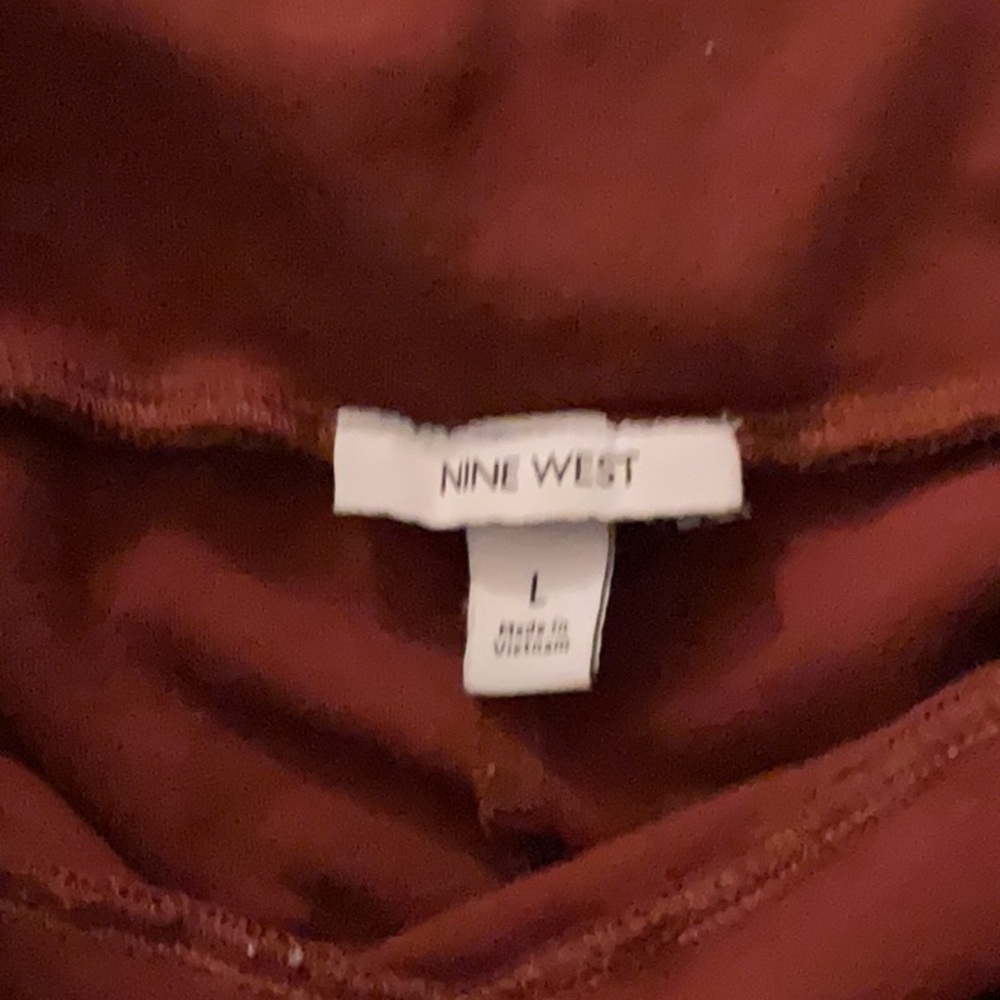 Nine West Brick Red Pencil Skirt with Side Slit - Picture 2 of 2